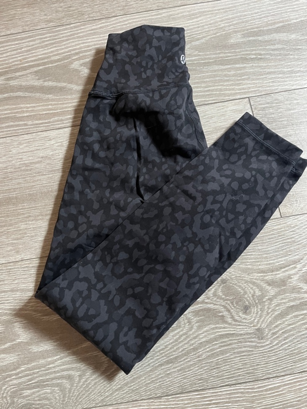 lululemon black and charcoal animal-print leggings